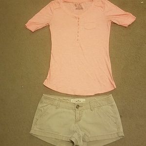 🌵Set. Top small, shorts o, 24w. Hollister